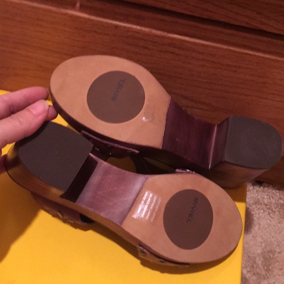 NIB BIVIEL CHOCOLATE 36 6 SHOES SANDALS CUTE HEELS - Picture 6 of 9